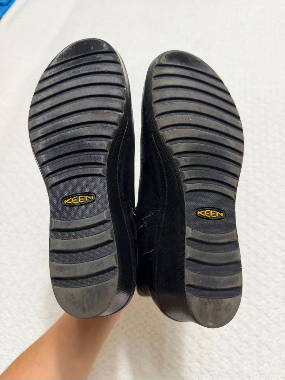 KEEN Black Leather Side Zip Kate Wedge Ankle Boots Women’s Size 8.5